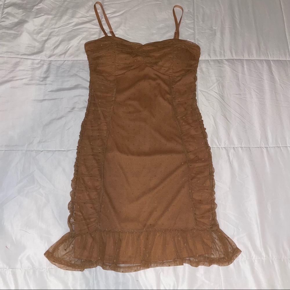 Nude Chocolate mini dress